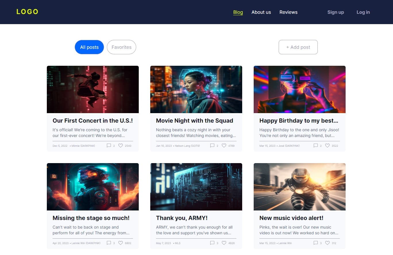 Blog Web App screenshot 1