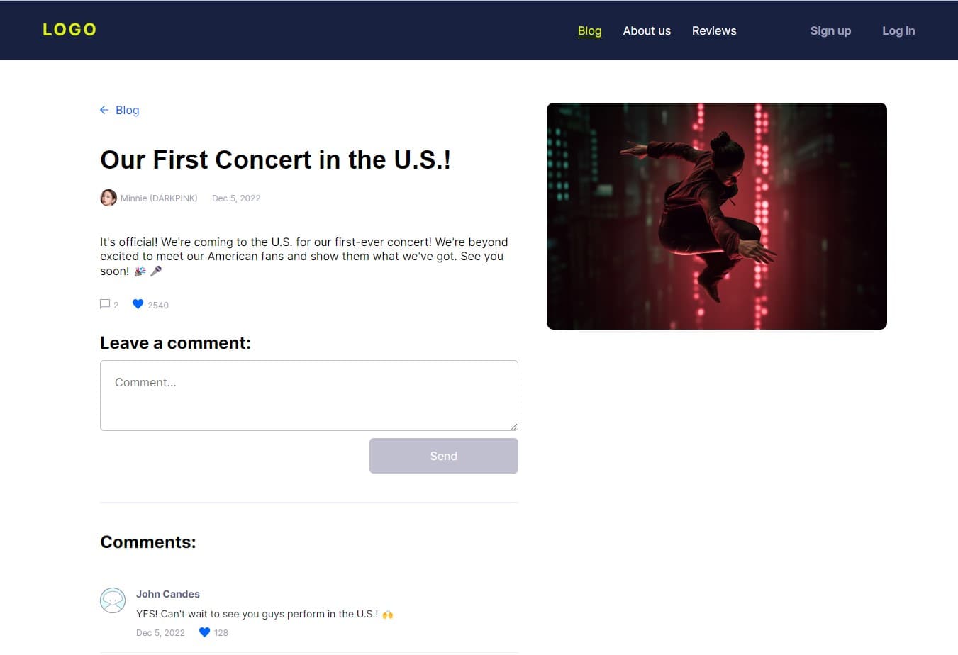 Blog Web App screenshot 2