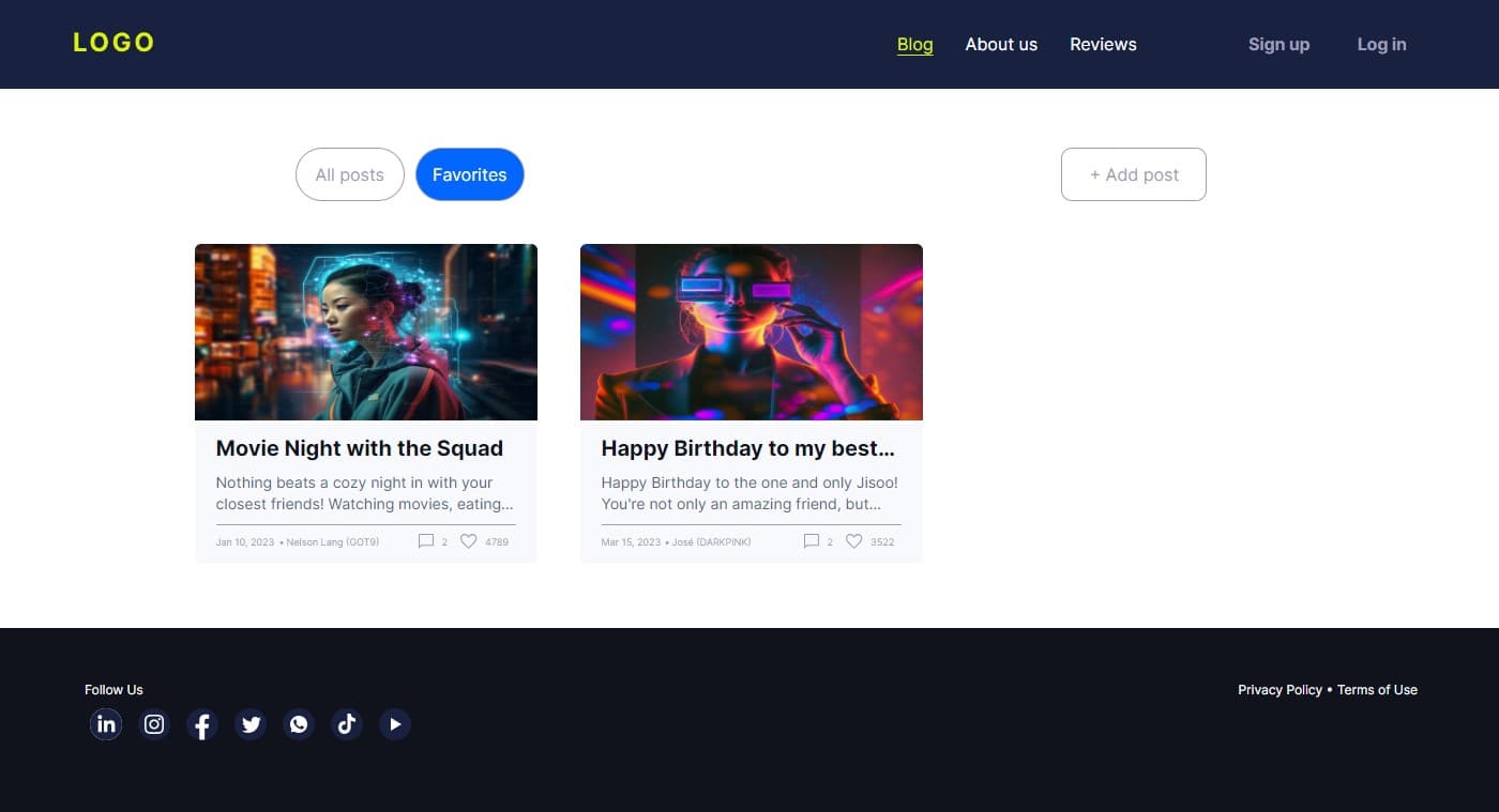 Blog Web App screenshot 3