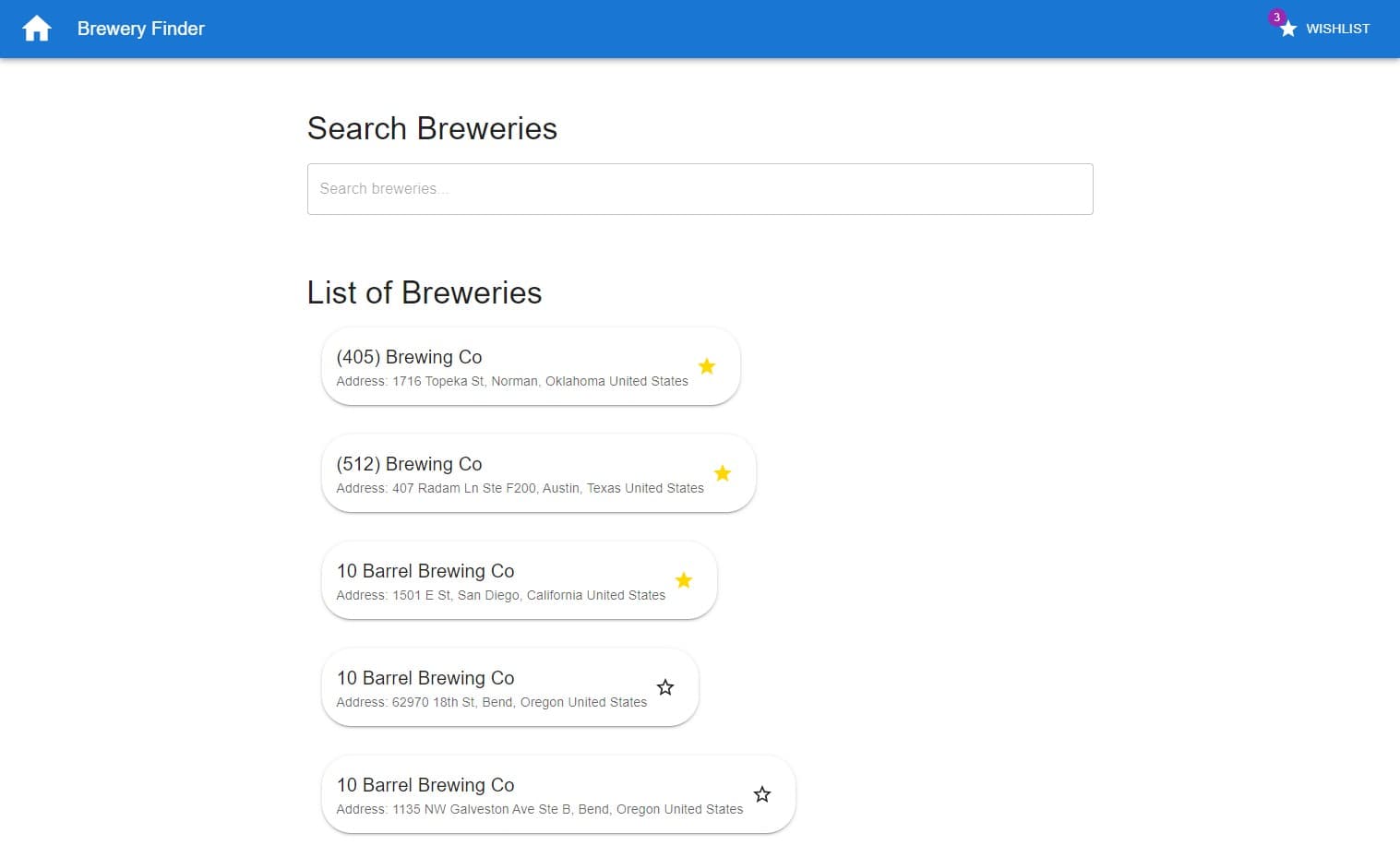 Brewery Finder Web App screenshot 1
