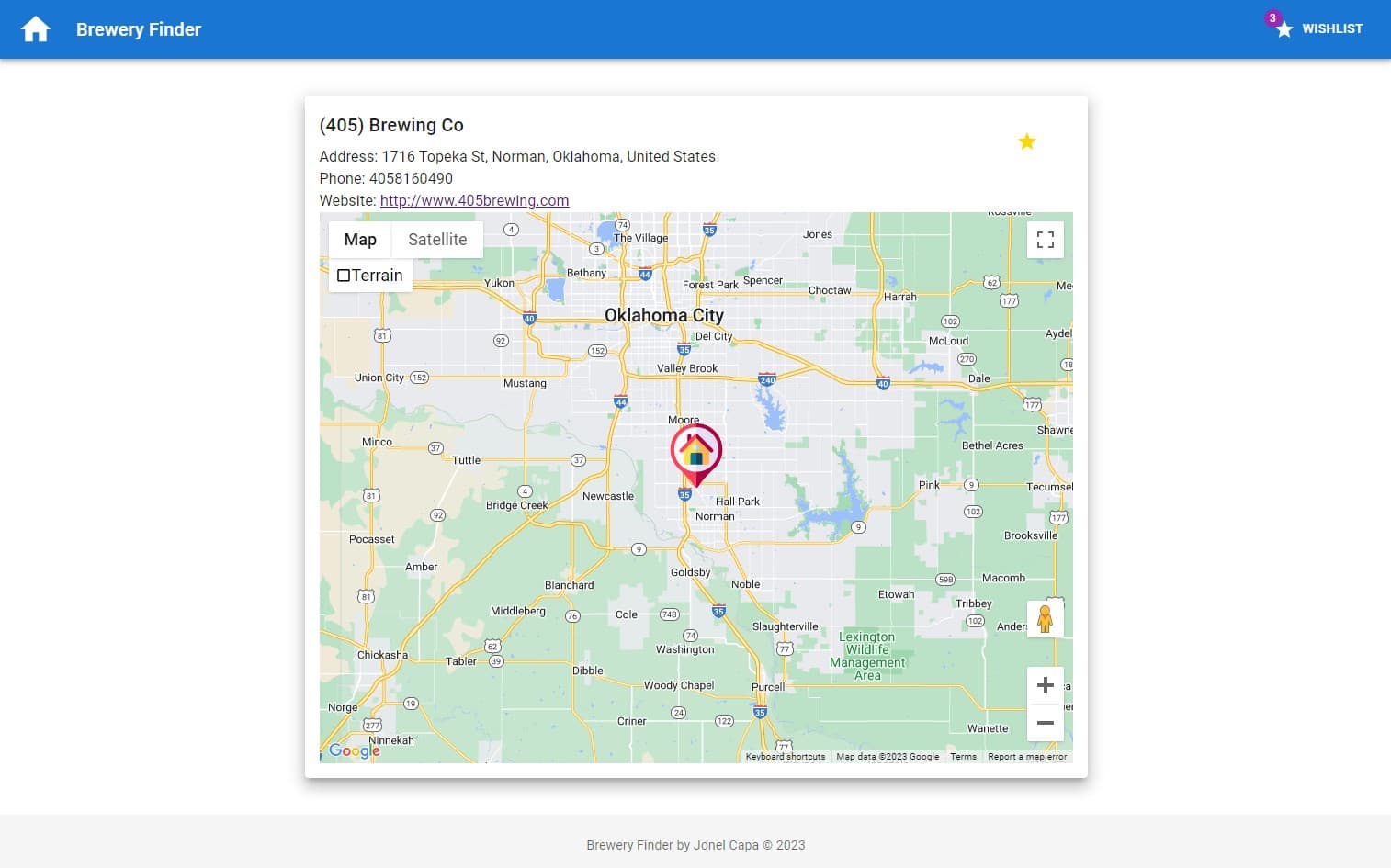 Brewery Finder Web App screenshot 2