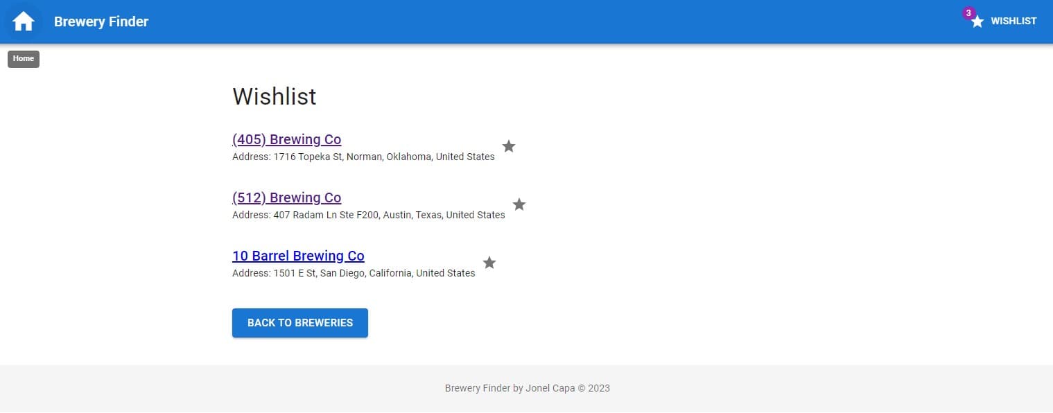 Brewery Finder Web App screenshot 3