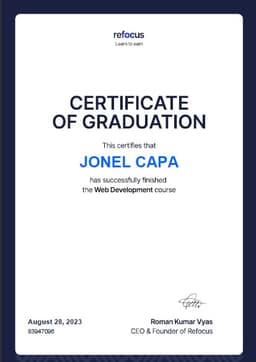 Refocus Web Development Certificate