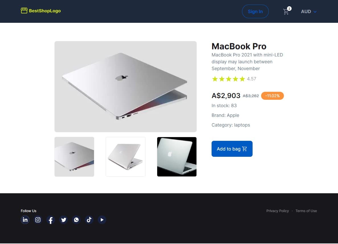 Online Shop Website screenshot 2